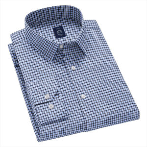 Envoy Sport Men’s Blue Tailor Fit Long Sleeve Check Shirt