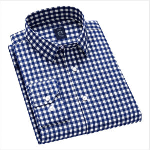 Envoy Sport Men’s Blue Tailor Fit Long Sleeve Check Shirt