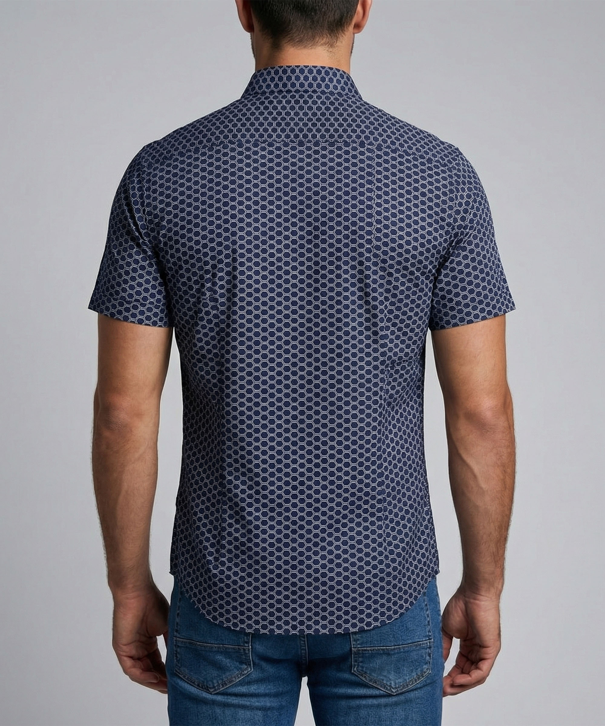 Envoy Italy Men’s Blue Tailor Fit Short Sleeve Floral Shirt - Image 2