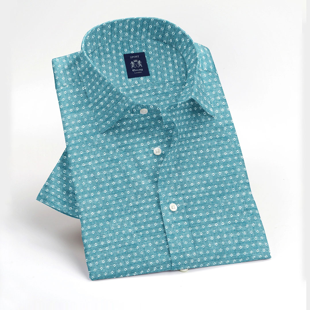 Envoy Sport Men’s Green Regular Fit Short Sleeve Floral Shirt - Image 2