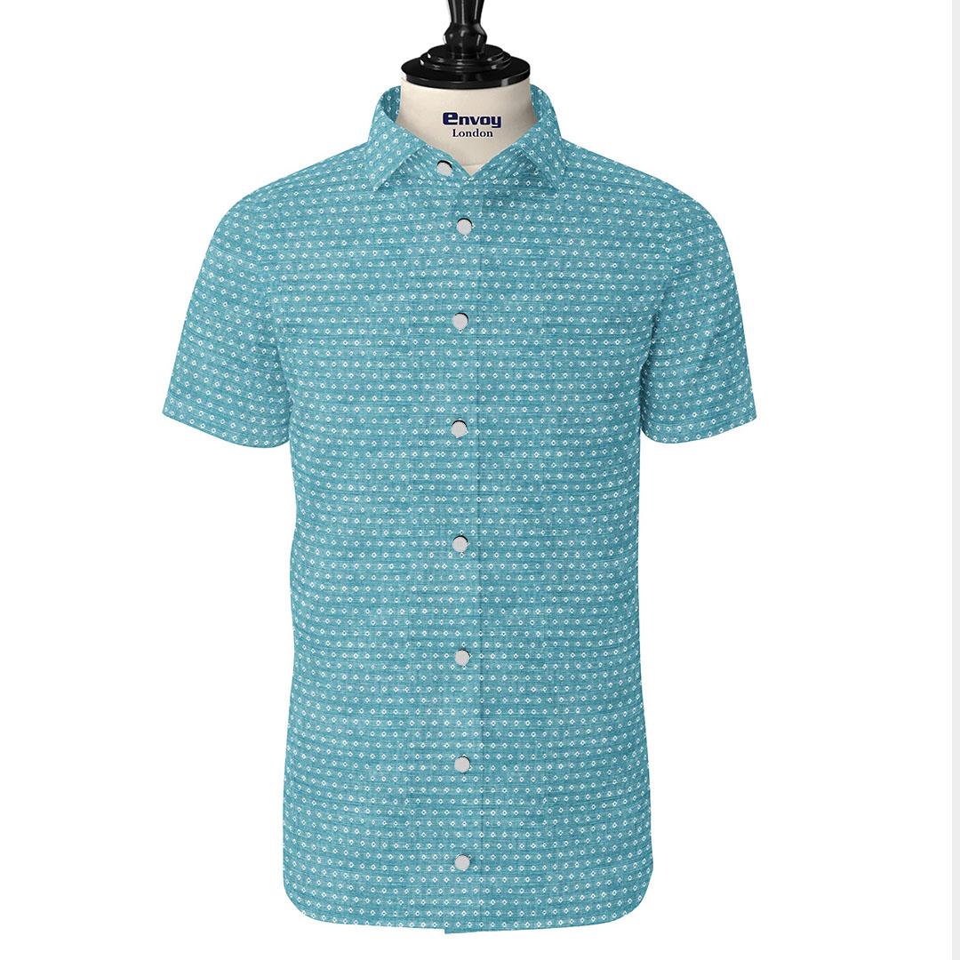 Envoy Sport Men’s Green Regular Fit Short Sleeve Floral Shirt - Image 3