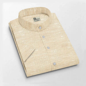 LB Leisure Men’s Beige Regular Fit Short Sleeve Shirt
