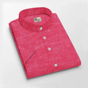 LB Leisure Men’s Pink Regular Fit Short Sleeve Shirt