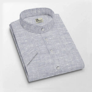 LB Leisure Men’s Grey Regular Fit Short Sleeve Shirt