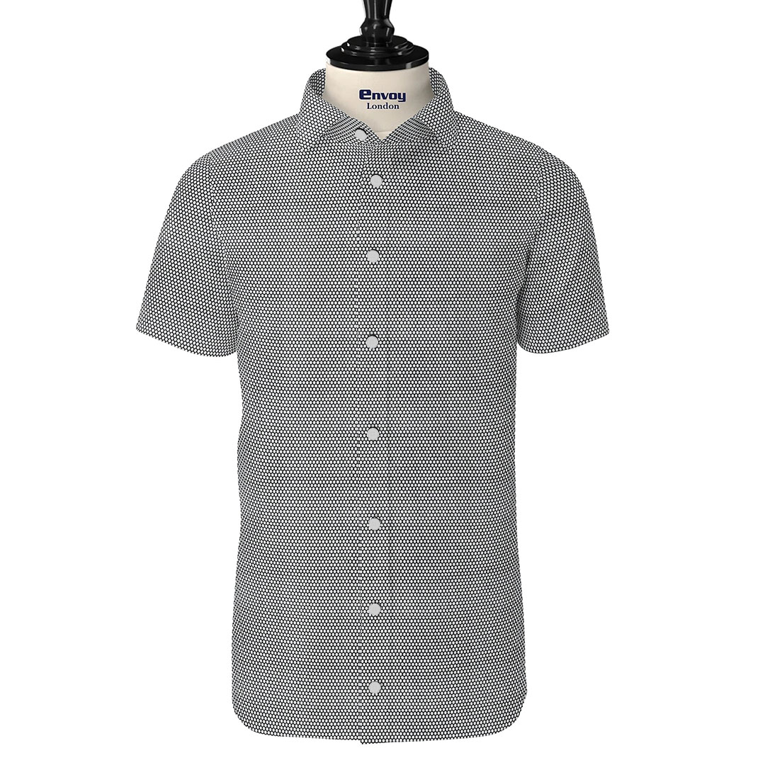 Envoy Sport Men’s Grey Regular Fit Short Sleeve Floral Shirt - Image 3