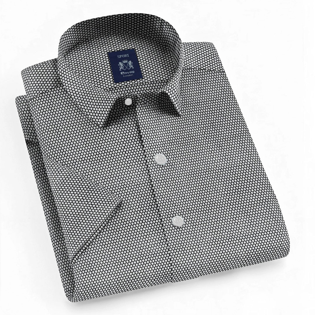 Envoy Sport Men’s Grey Regular Fit Short Sleeve Floral Shirt
