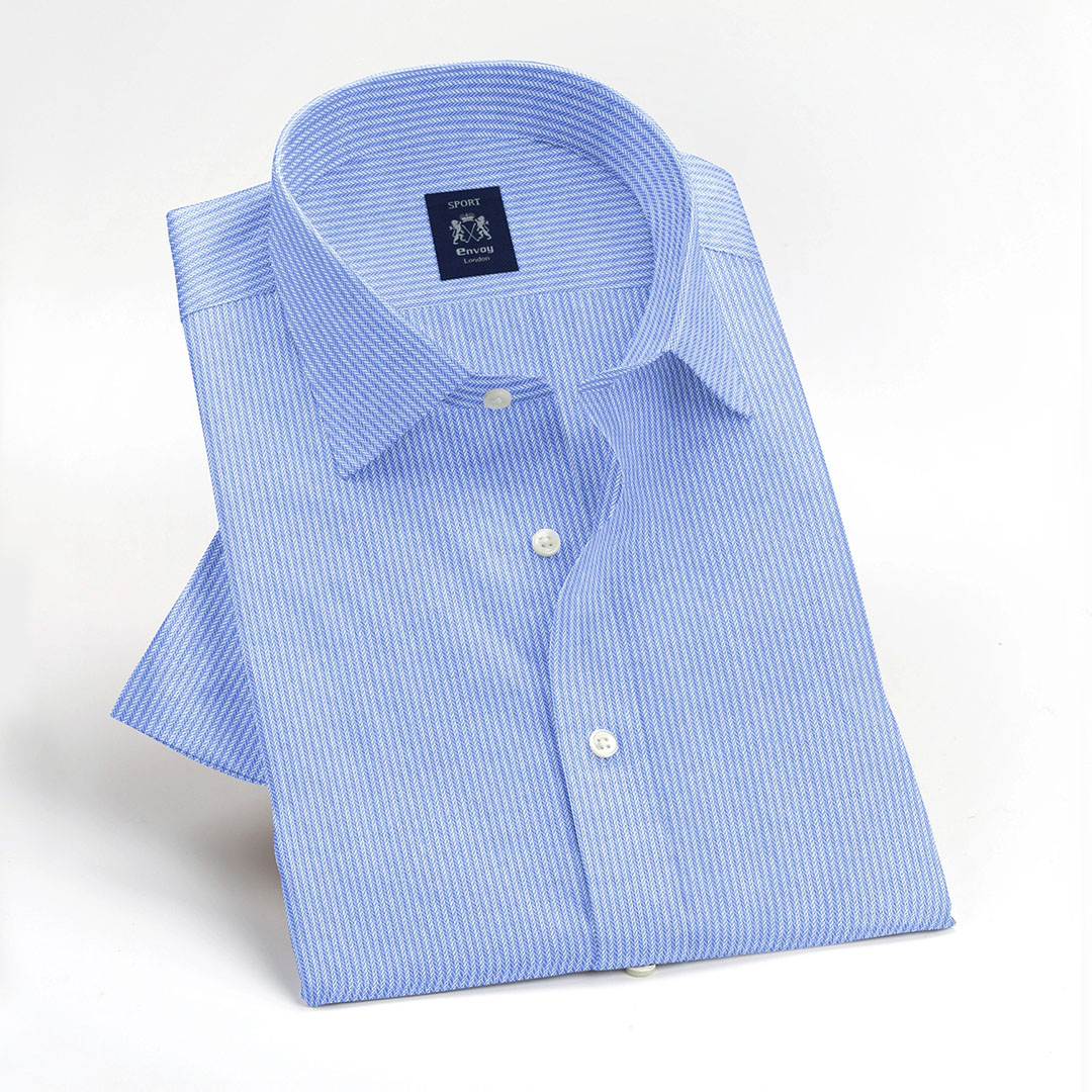 Envoy Sport Men’s Blue Tailor Fit Long Sleeve Knit Shirt - Image 2