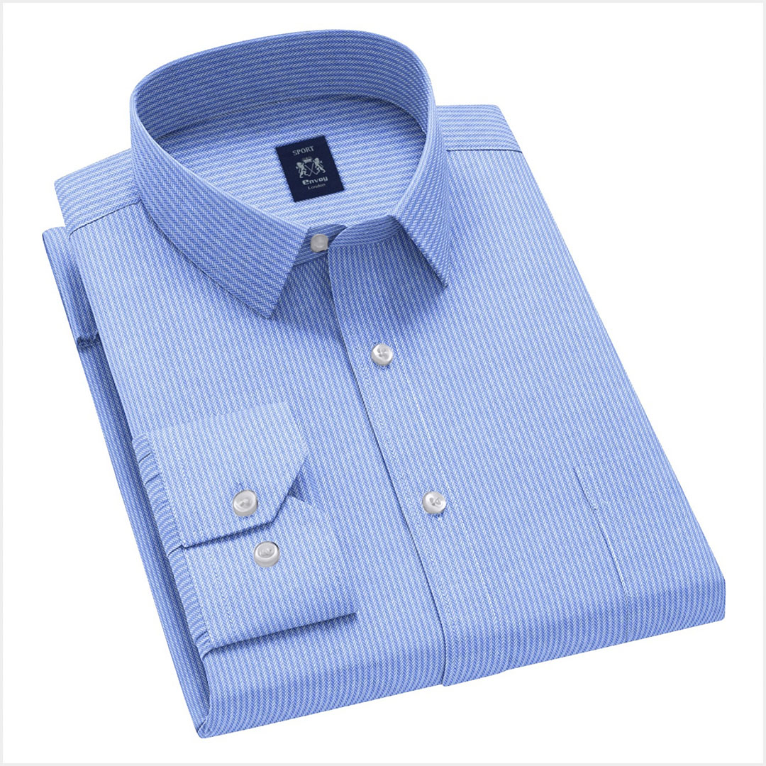 Envoy Sport Men’s Blue Tailor Fit Long Sleeve Knit Shirt