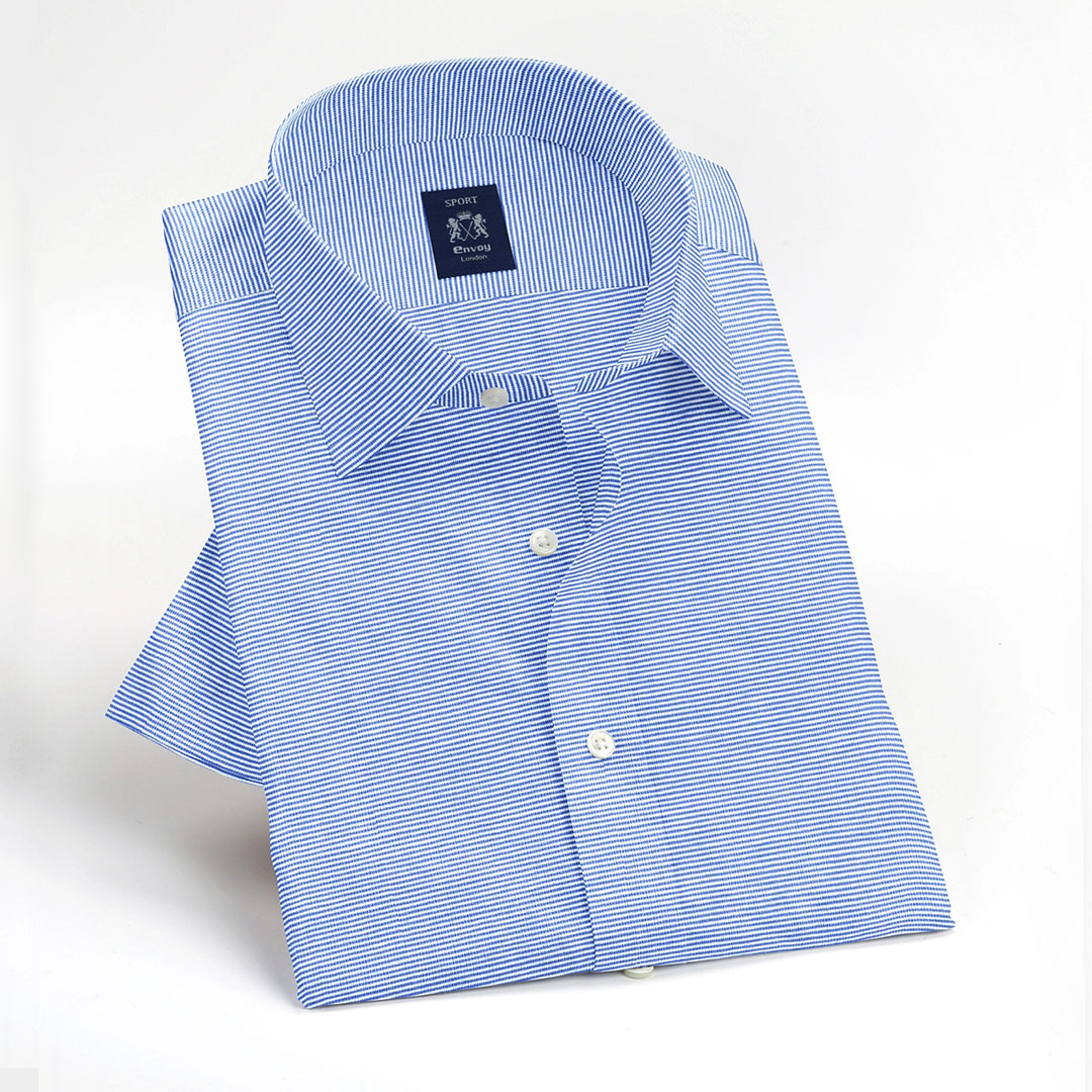 Envoy Sport Men’s Blue Tailor Fit Long Sleeve Knit Shirt - Image 2