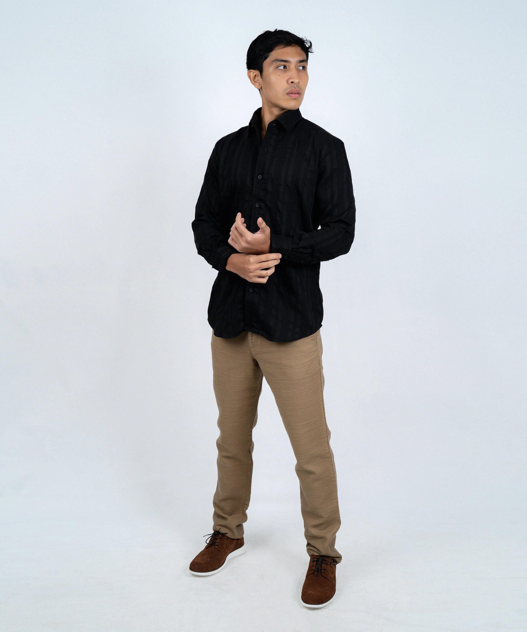 FH Men’s Black Striped Design Tailor Fit Shirt - Image 2