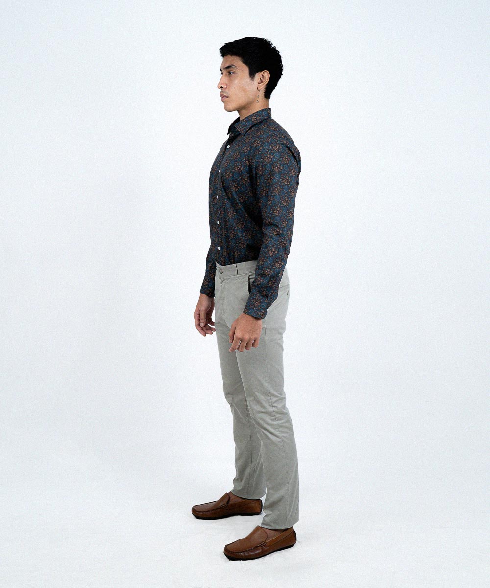 Envoy Italy Men’s Green Floral Design Tailor Fit Shirt - Image 4
