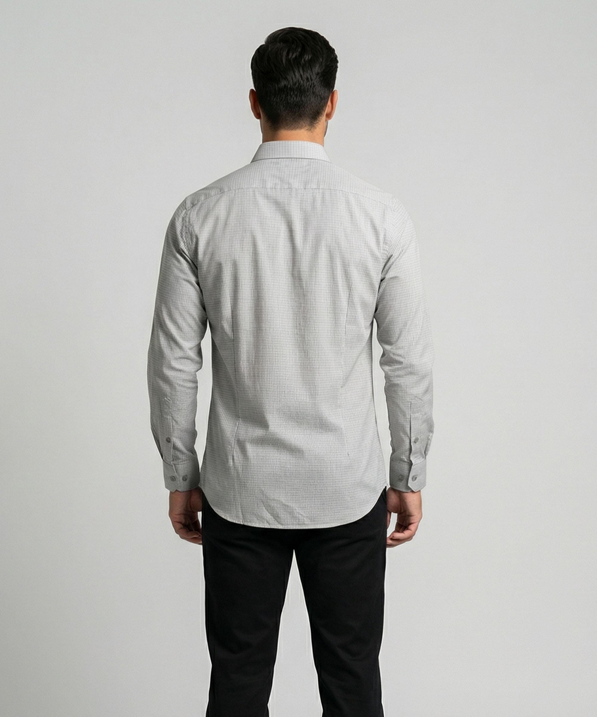 Envoy Sport Men’s Ash Checked Design Tailor Fit Shirt - Image 3