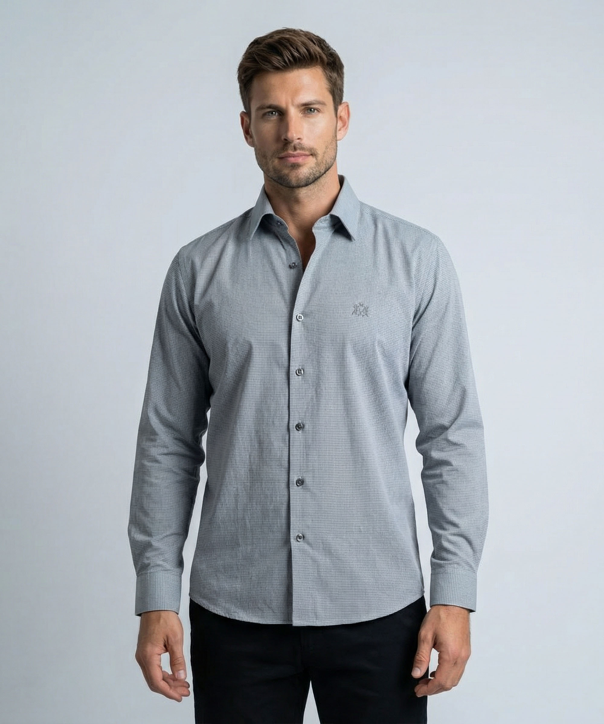 Envoy Sport Men’s Ash Checked Design Tailor Fit Shirt