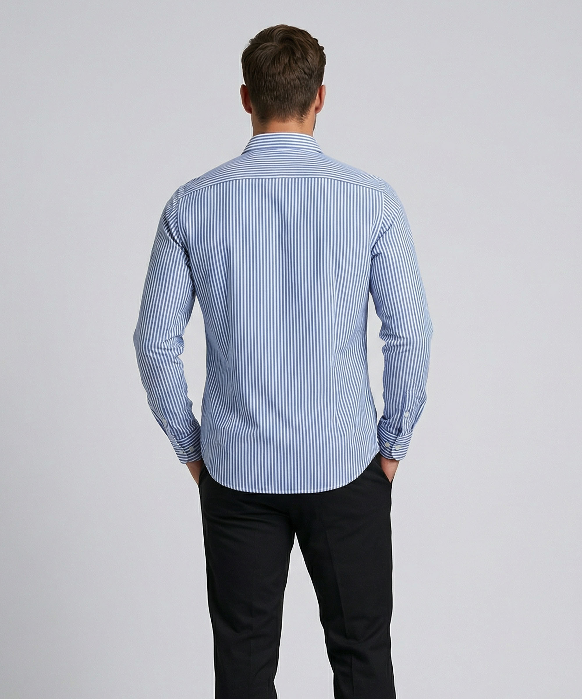 Envoy Sport Men’s Blue Striped Design Tailor Fit Shirt - Image 3