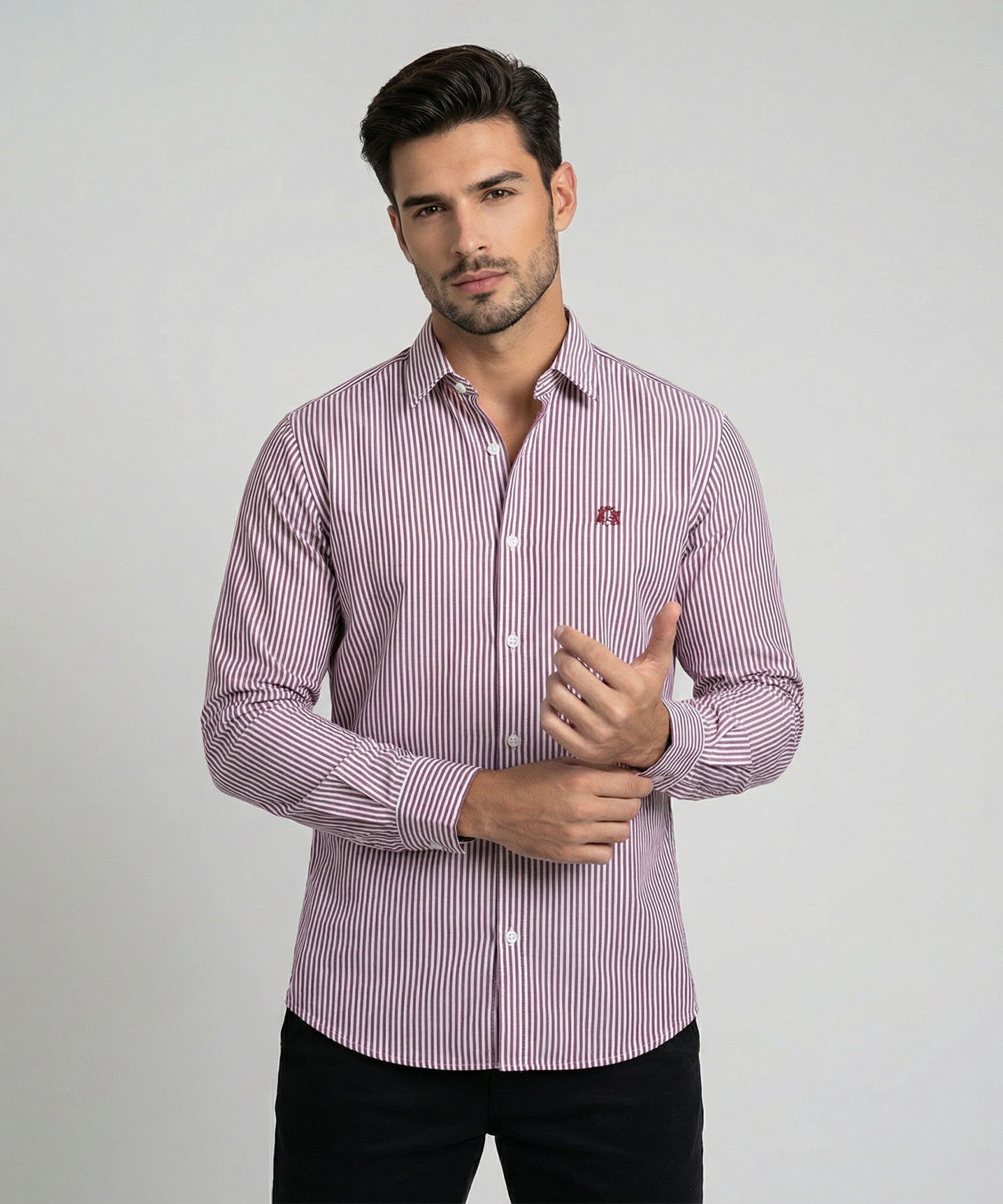 Envoy Sport Men’s Red Striped Design Tailor Fit Shirt