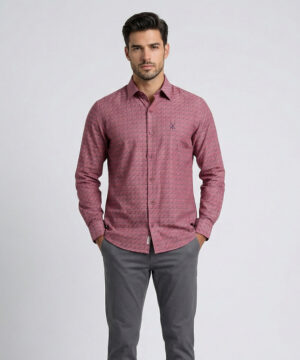 Envoy Sport Men’s Brown Square Design Tailor Fit Shirt