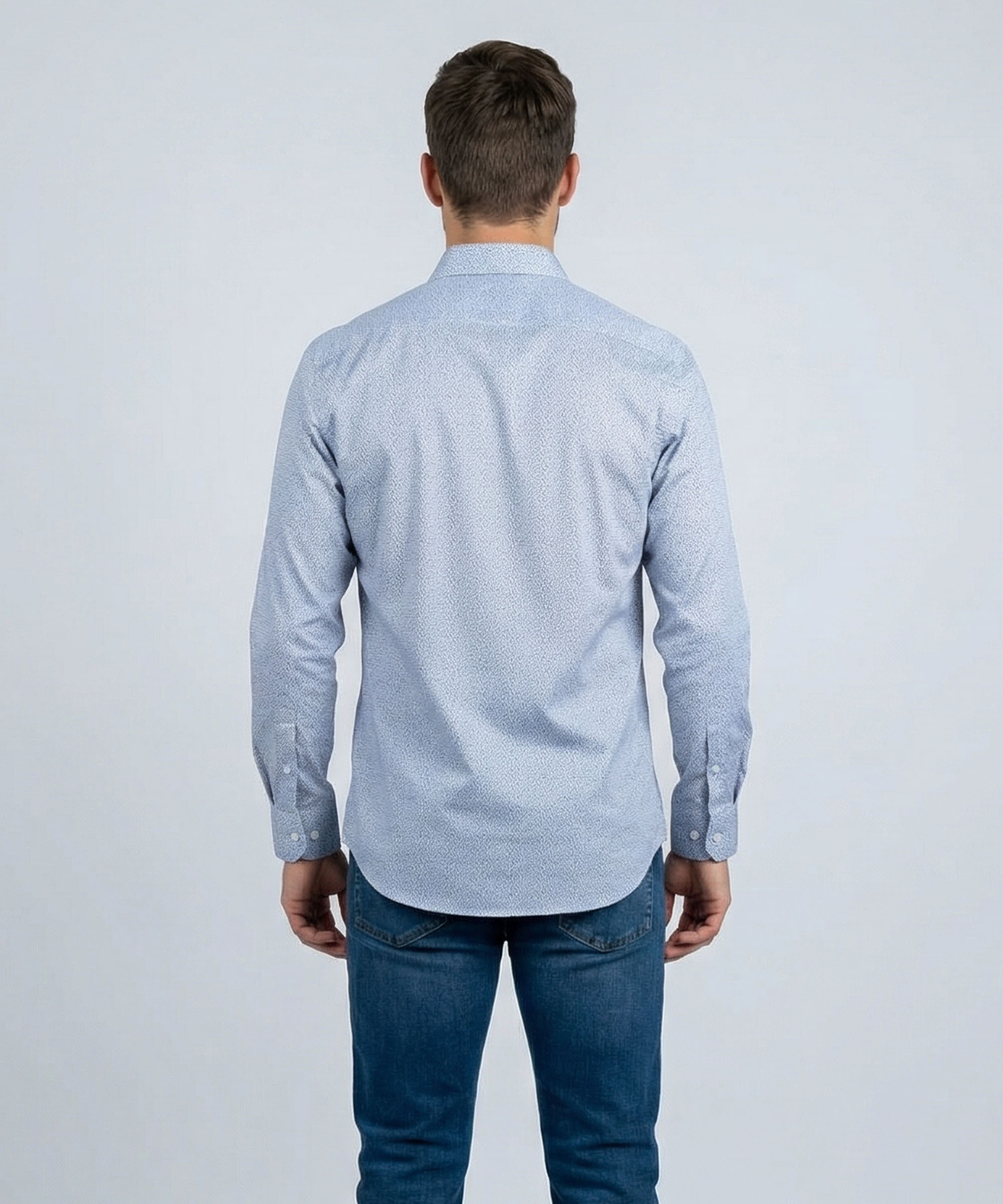 Envoy Sport Men’s Blue Printed Design Tailor Fit Shirt - Image 3