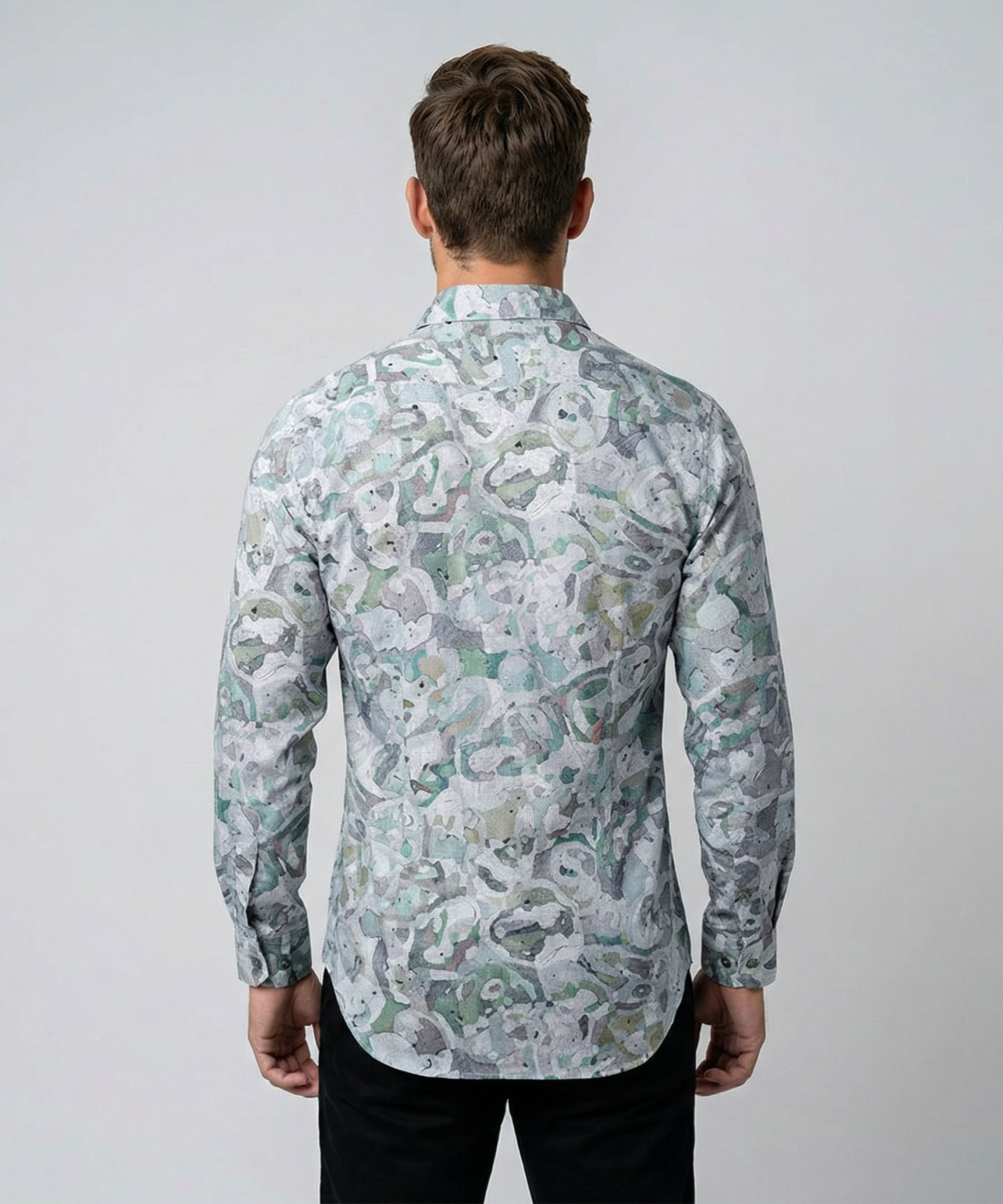 Envoy Sport Men’s Green Printed Design Tailor Fit Shirts - Image 3
