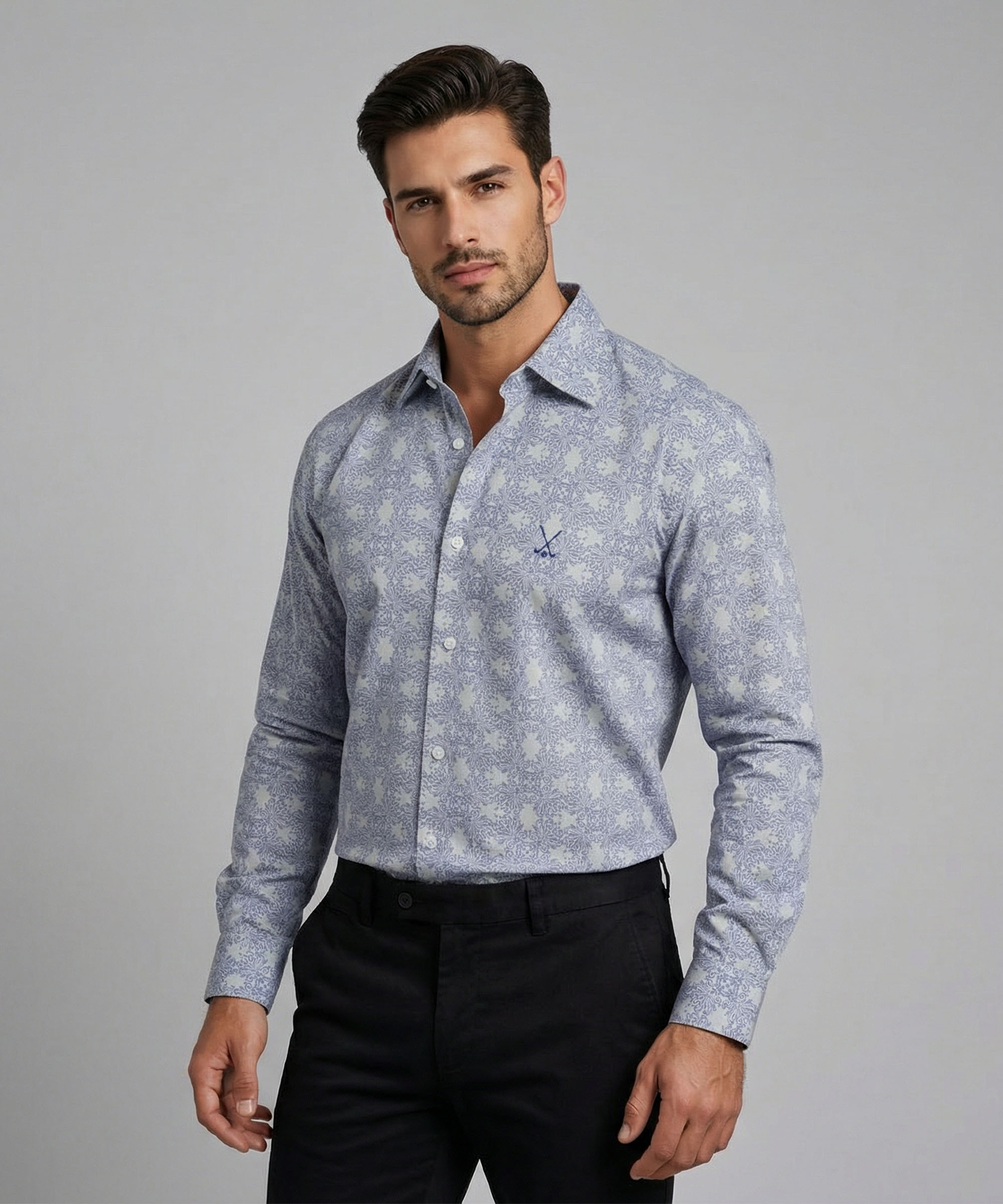 Envoy Sport Men’s Purple Printed Design Tailor Fit Shirt