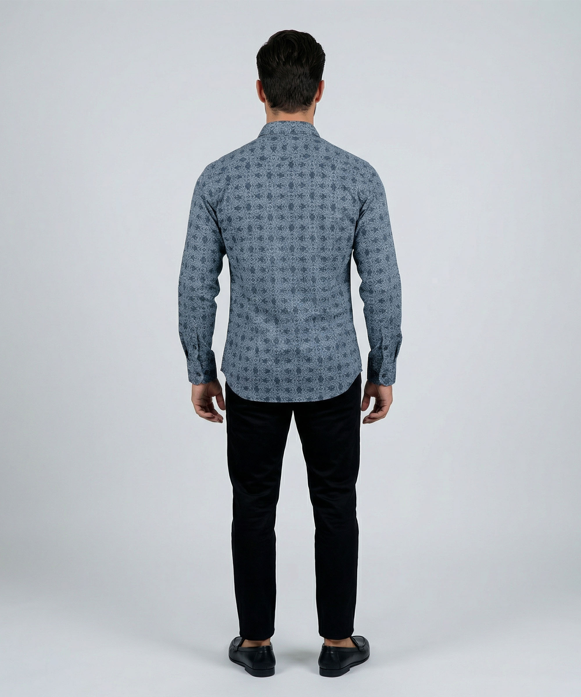 Envoy Sport Men’s Grey Printed Design Tailor Fit Shirt - Image 3