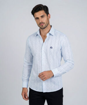 Envoy Sport Men’s Blue Printed Design Tailor Fit Shirt
