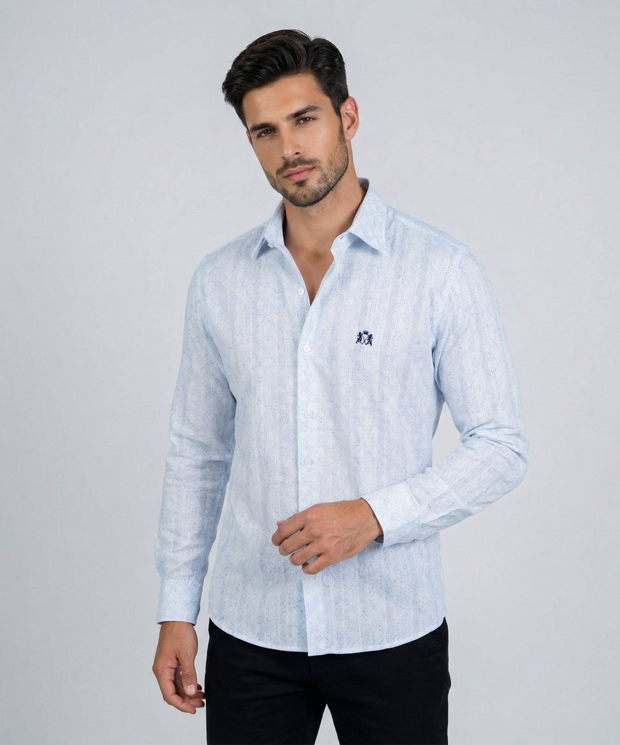 Envoy Sport Men’s Blue Printed Design Tailor Fit Shirt