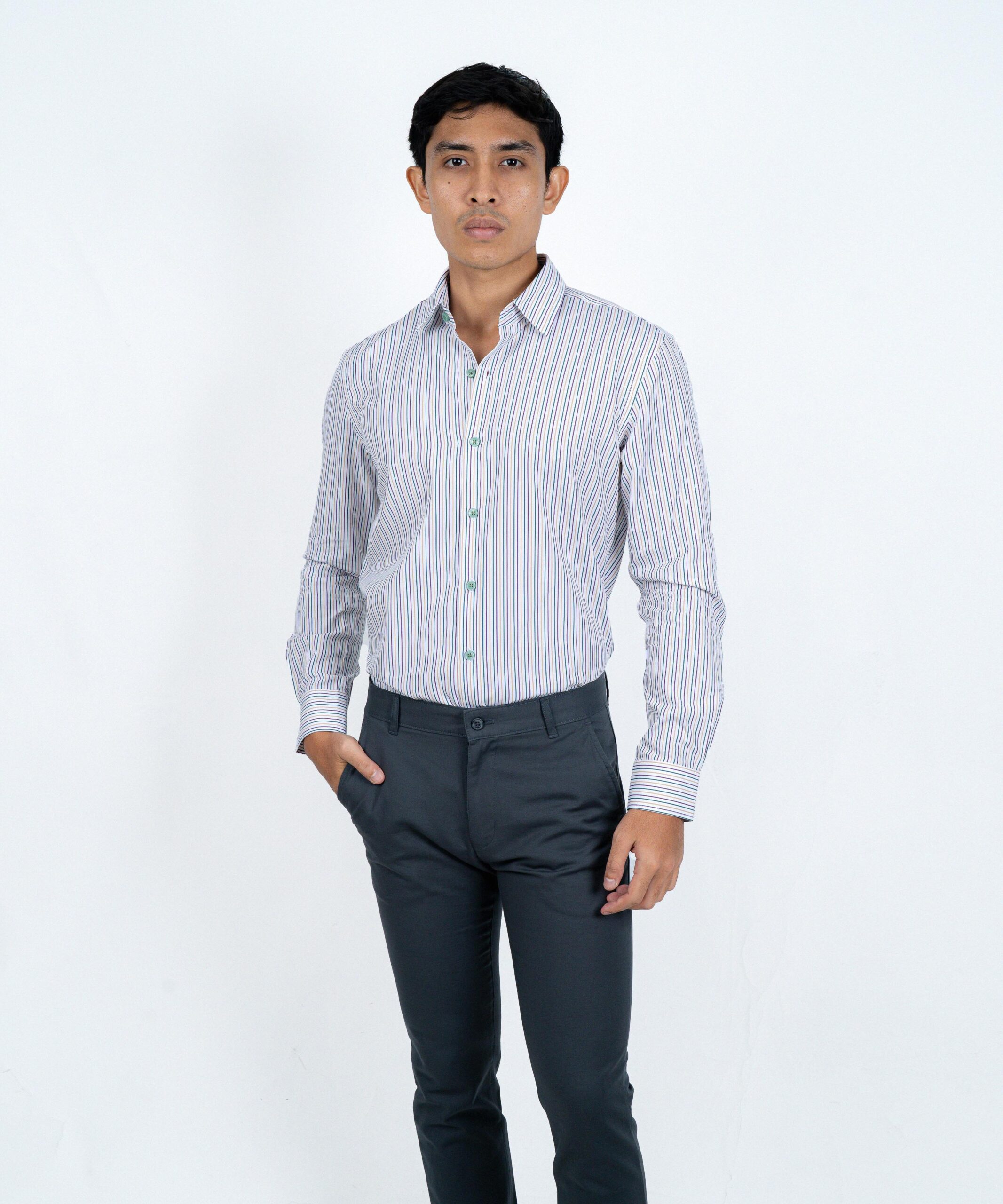 Envoy Sport Men’s Beige Striped Design Tailor Fit Shirt