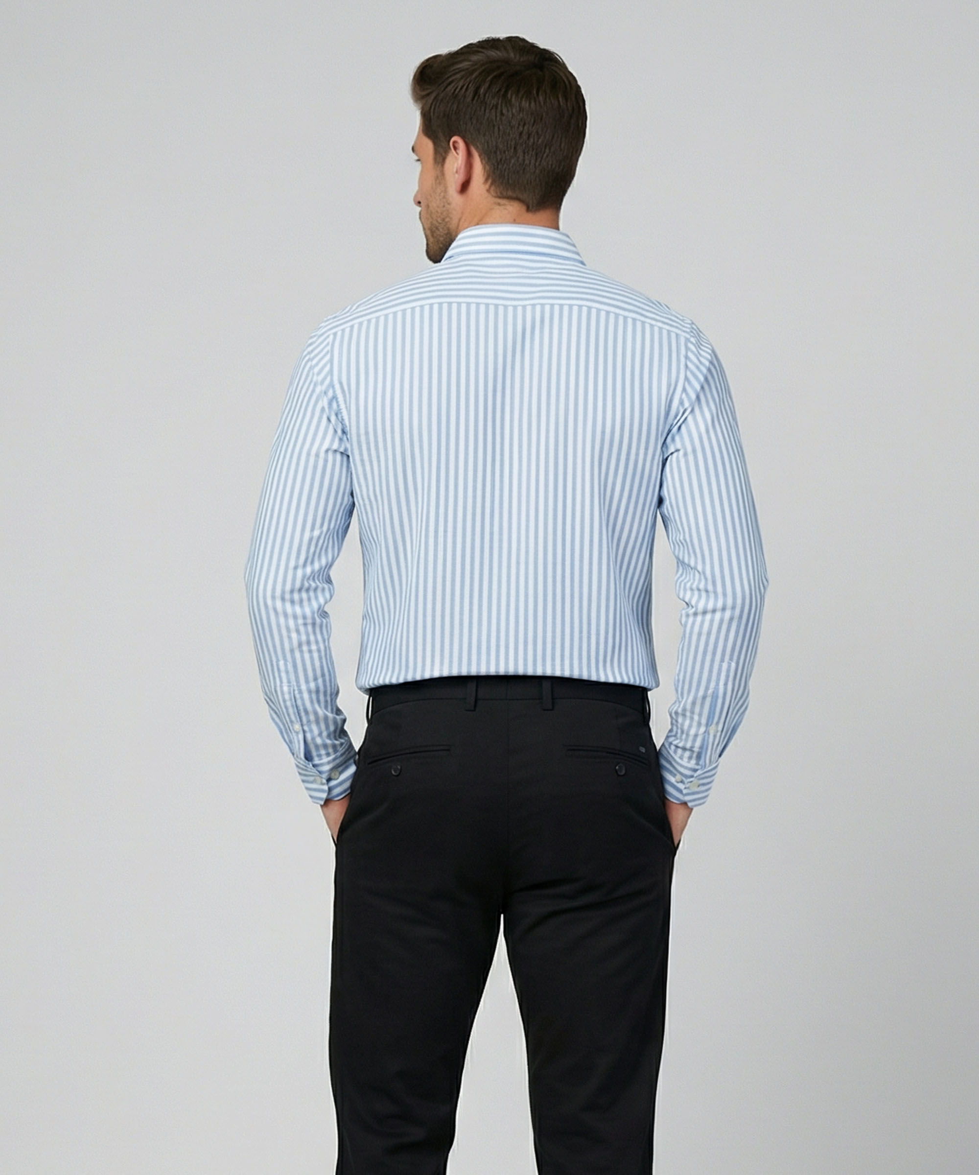 Envoy Sport Men’s Blue Striped Design Tailor Fit Shirt - Image 3