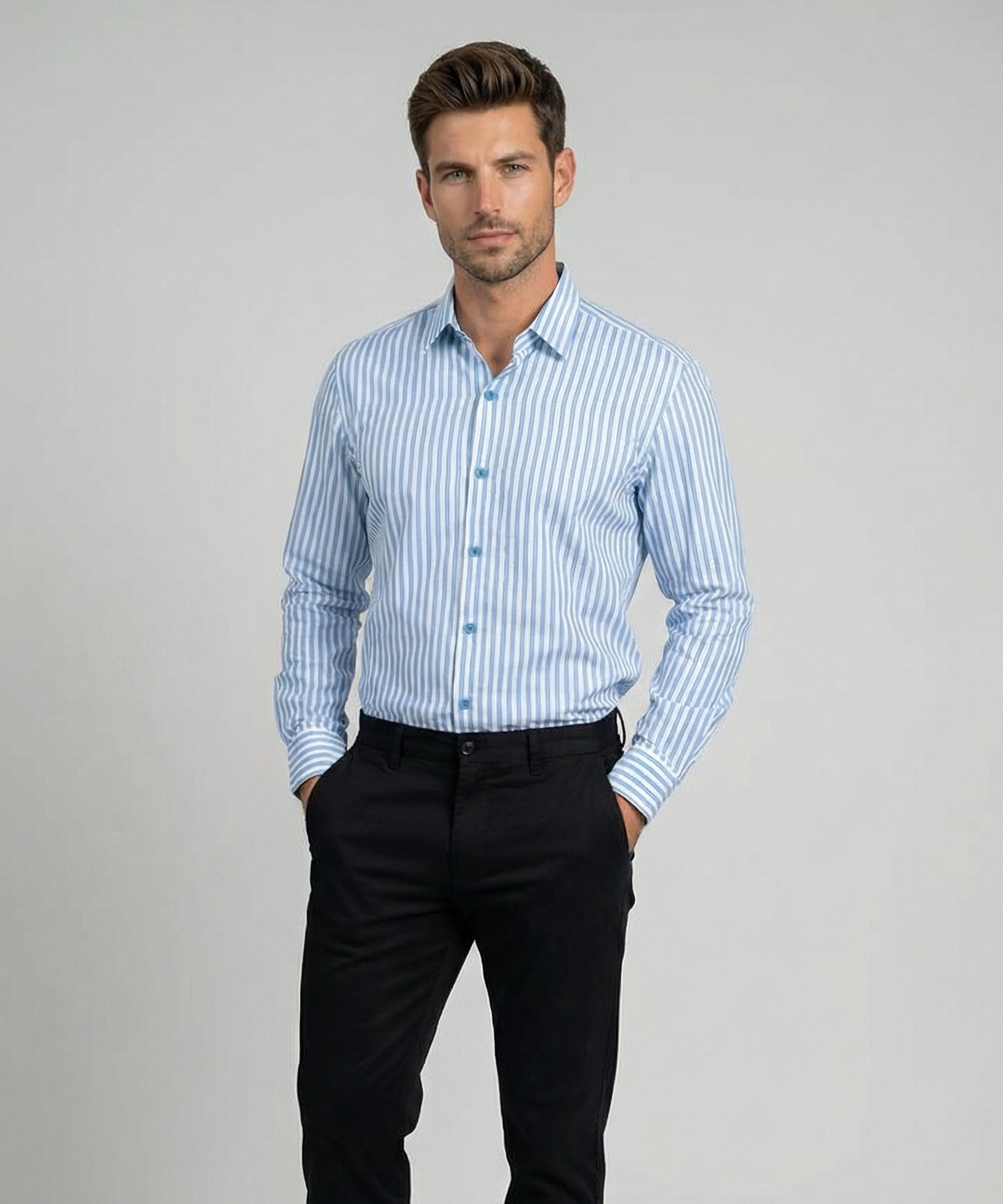 Envoy Sport Men’s Blue Striped Design Tailor Fit Shirt