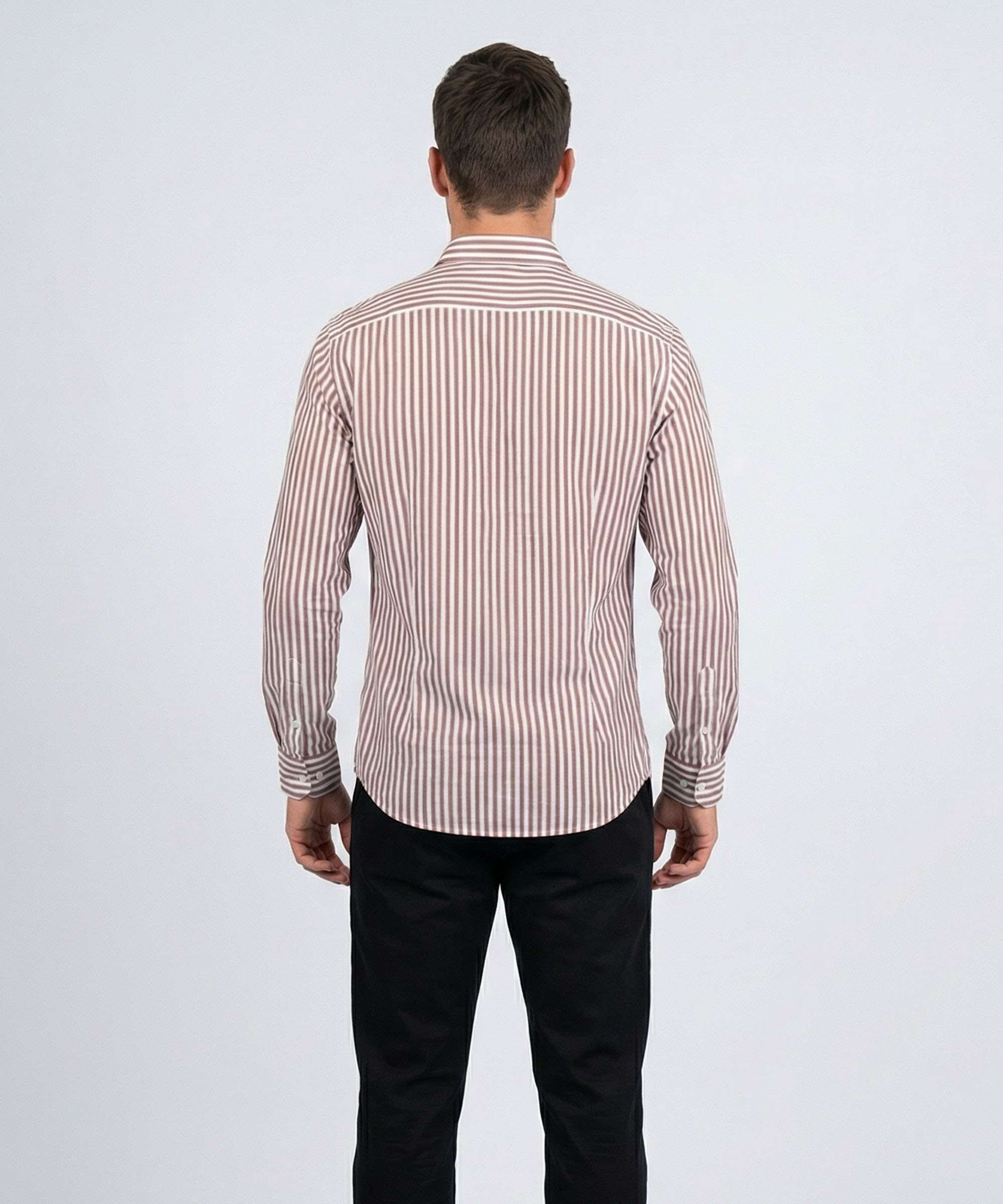 Envoy Sport Men’s Brown Striped Design Tailor Fit Shirt - Image 3