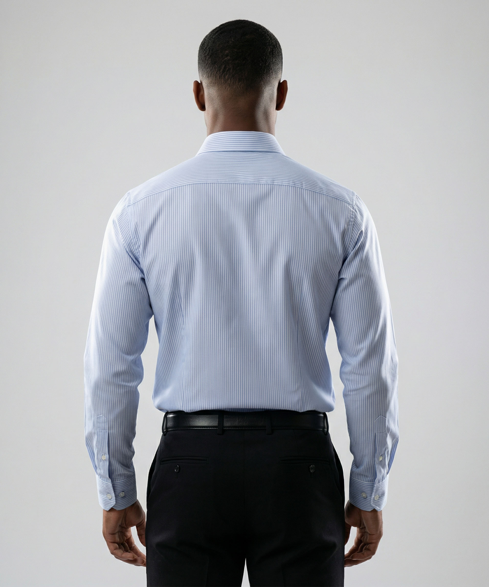 Envoy Classic Men’s Light Blue Striped Design Tailor Fit Shirt - Image 3