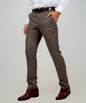 Envoy Classic Men’s Slim Fit Brown Formal Trouser