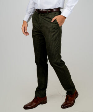 Envoy Classic Men’s Slim Fit Green Formal Trouser