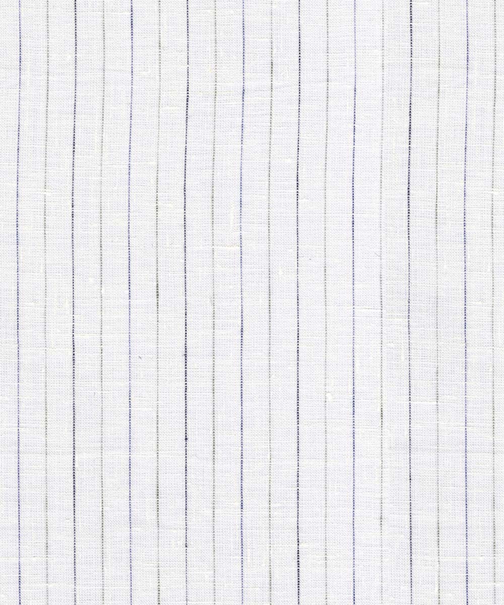 Envoy Linen Shirt - White/Blue/Green Striped - Image 3
