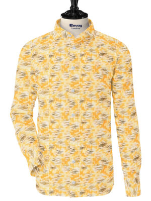 Yellow Poly-Cotton Ikat Fabric