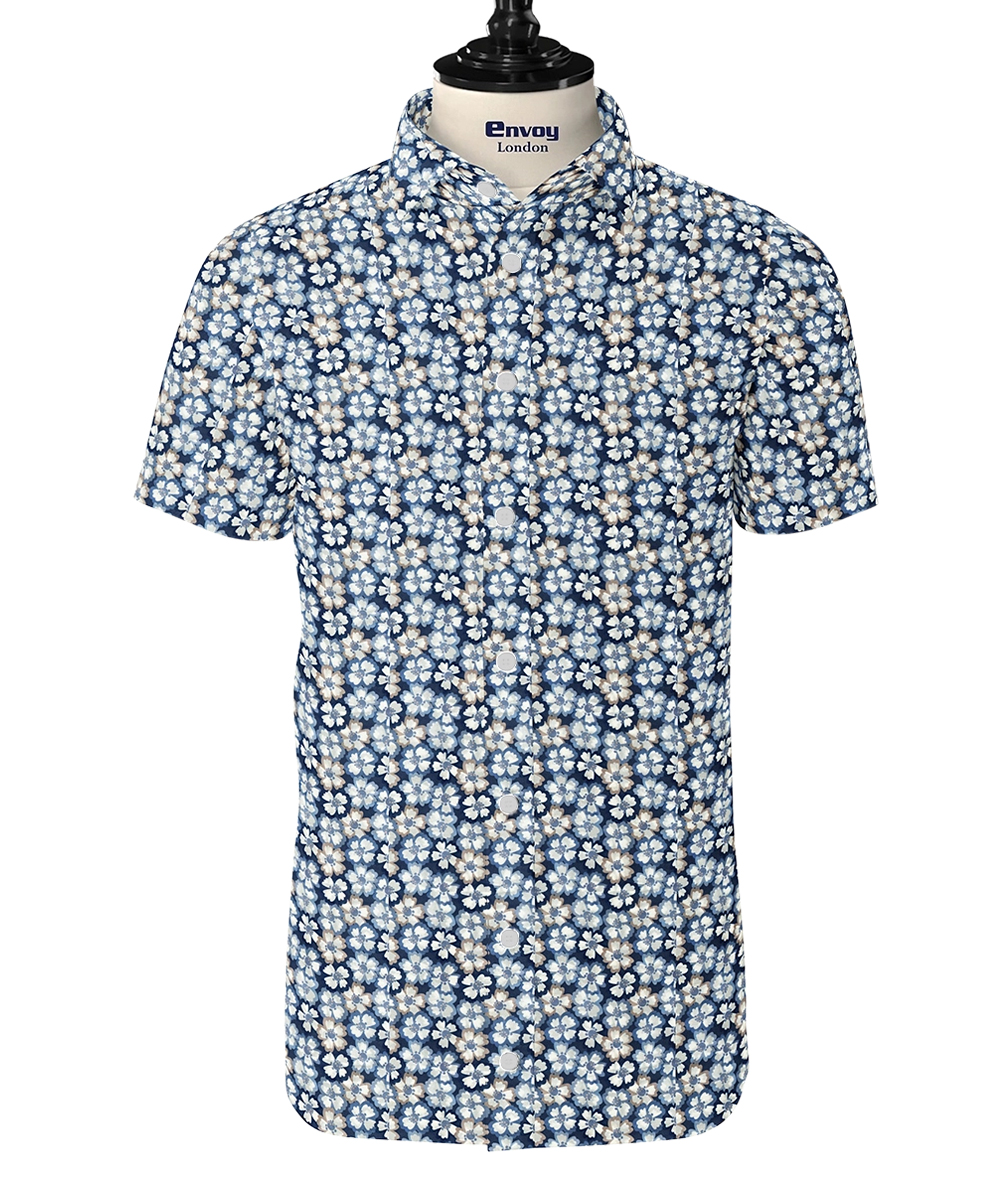 Envoy Classic Multicolor Floral Cotton Lycra Shirt - Image 2
