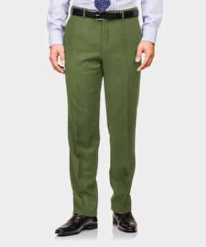 Olive Green Plain Wool/Poly Trouser Fabric