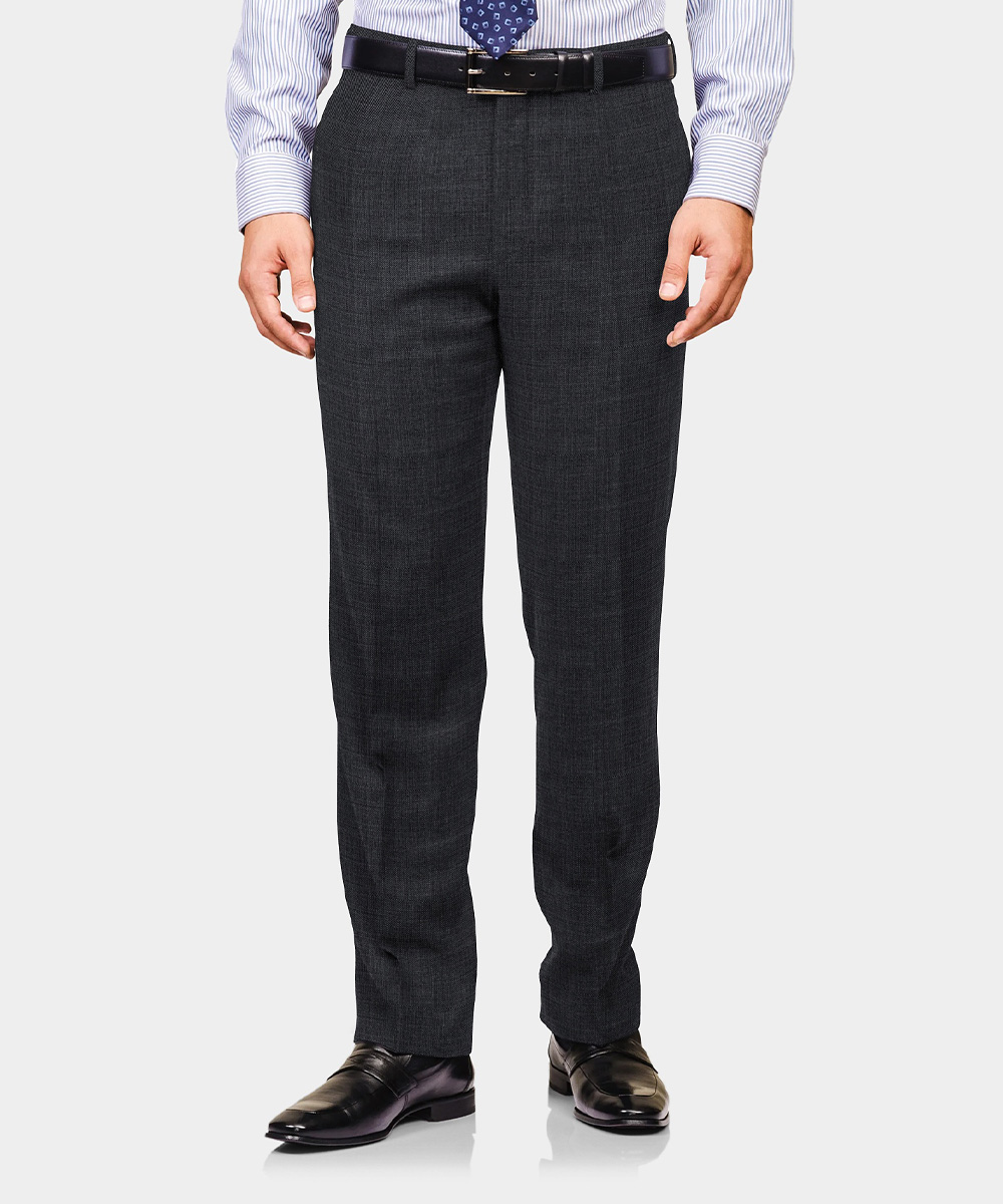 Grey Plain Pure Wool Trouser Fabric