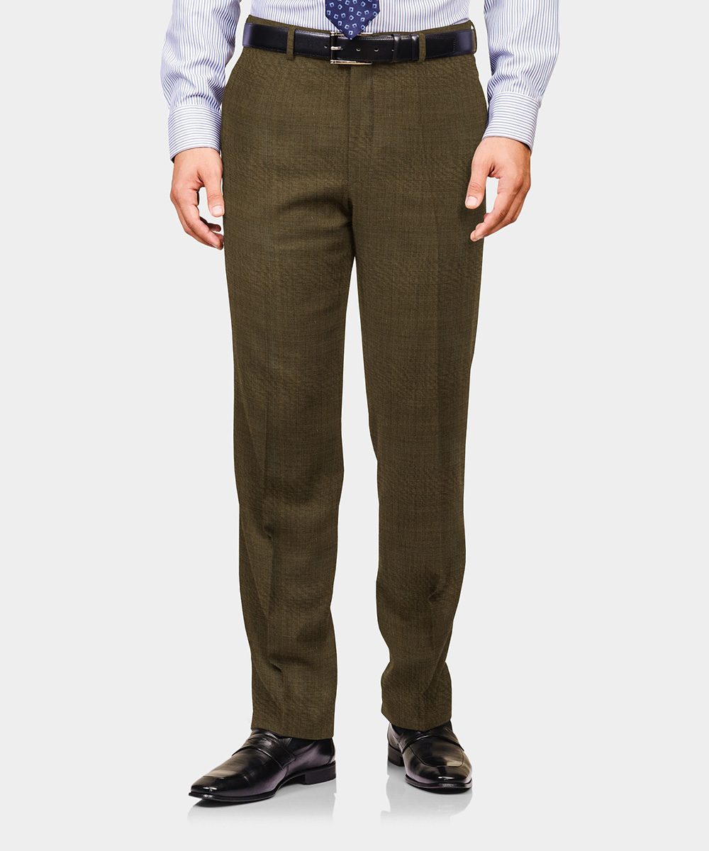 Beige Plain Wool/Poly Trouser Fabric