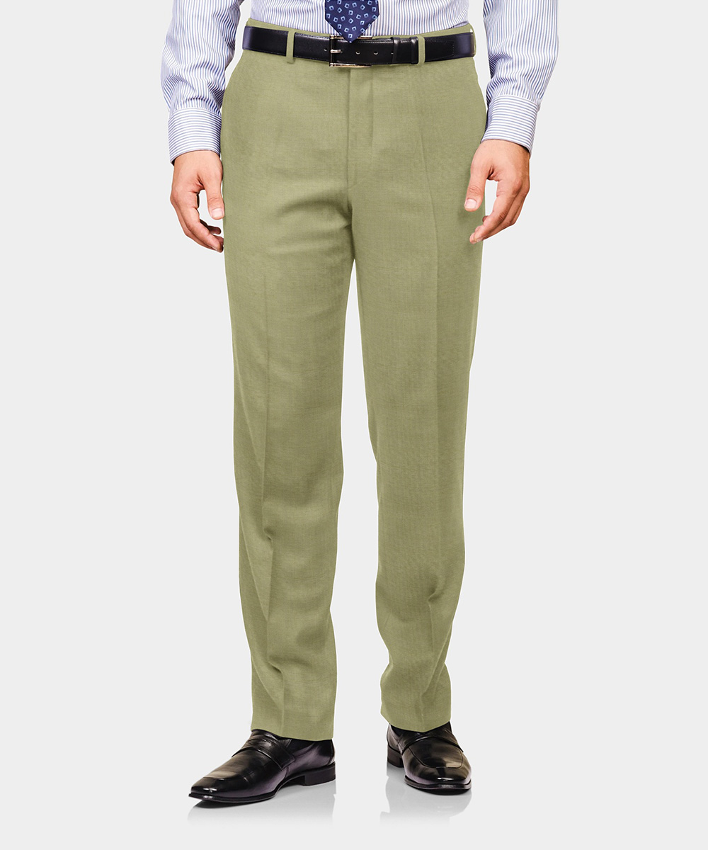Beige Plain Wool/Poly Trouser Fabric
