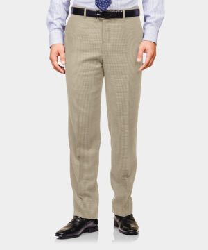 Beige Design Wool/Poly/Spandex Trouser Fabric