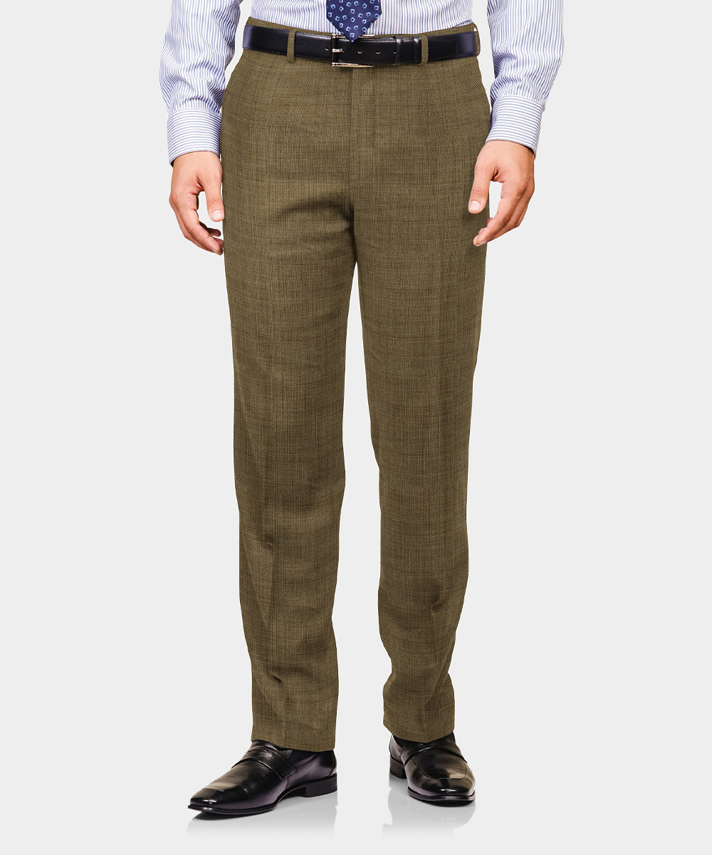 Beige Plain Wool/Poly Trouser Fabric