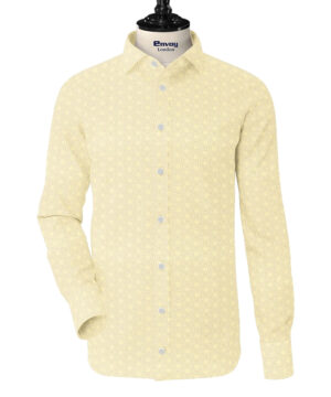Raymond Cream Cotton-Viscose Shirting Fabric with Floral Design