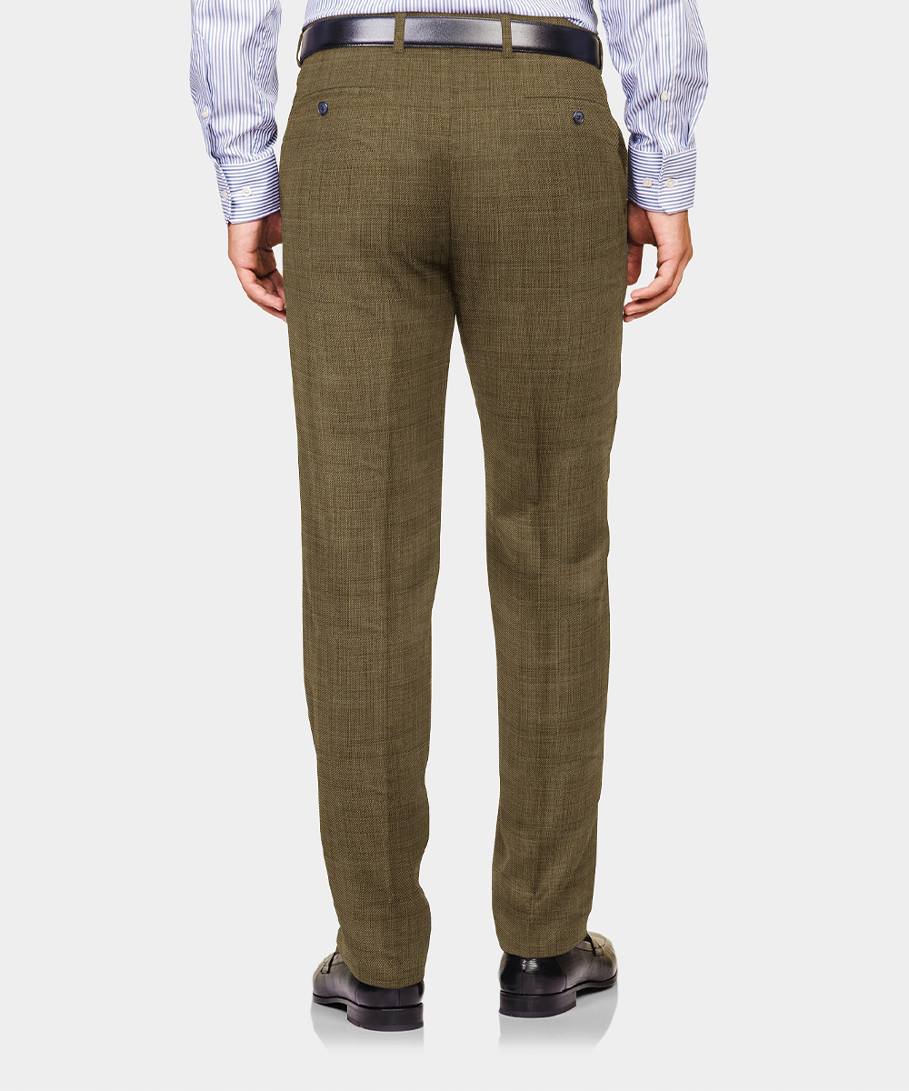 Beige Plain Wool/Poly Trouser Fabric - Image 2