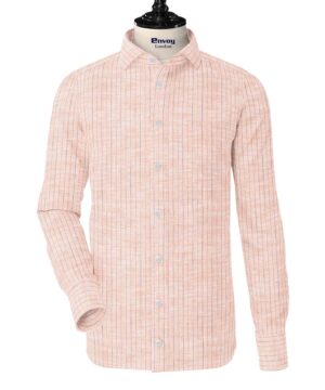 Envoy Linen Shirt - Pastel Pink Striped