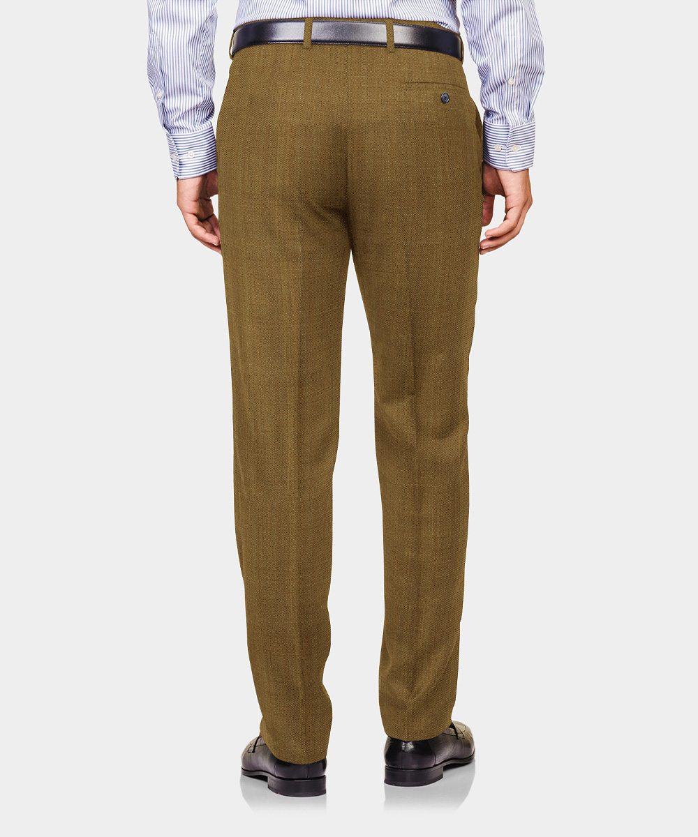 Beige Plain Wool Blend Trouser Fabric - Image 2