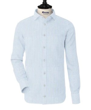 White/Sky Blue Striped - Envoy Luxury