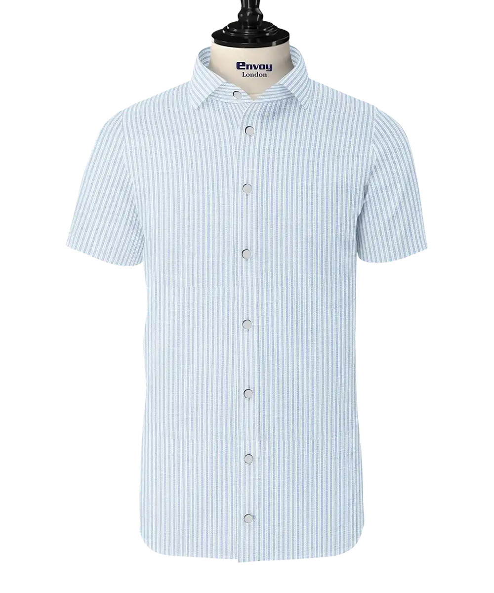 White/Sky Blue Striped - Envoy Luxury - Image 2