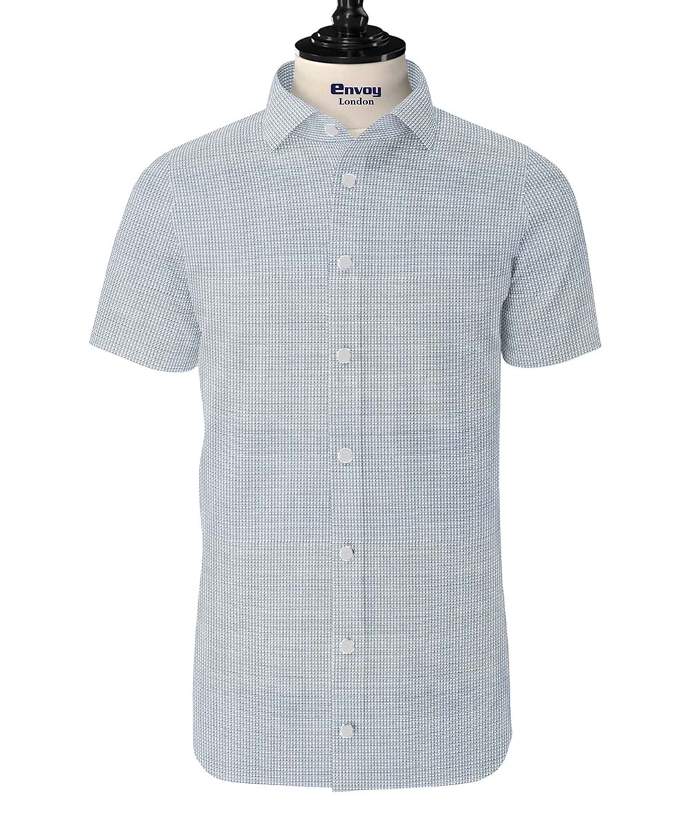 Sophisticated Grey Plain Cotton Shirt - Image 2
