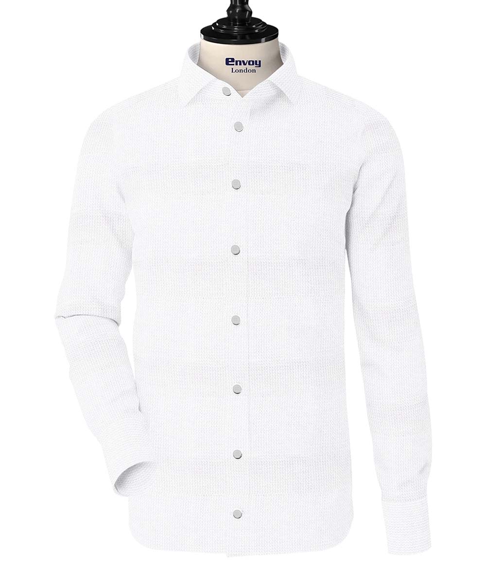 Premium White Striped Cotton Shirt